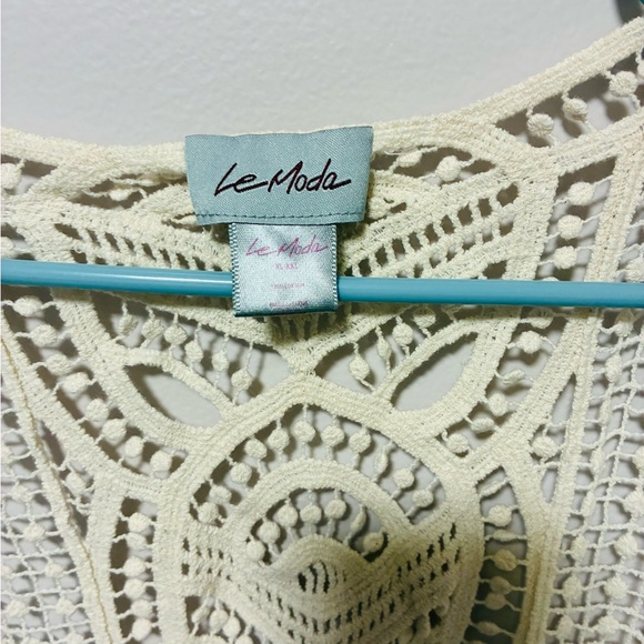 Moda Cream Open-Knit Cardigan - Picture 3 of 4